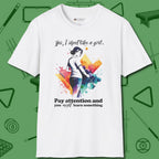 Like A Girl T-Shirt, front view, in White