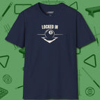 Locked In Eight Ball T-Shirt, front view, in Navy because the table is your battlefield