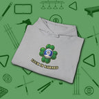 Luck Is Earned Hoodie, in Sport Grey color, billiards shirt, folded view