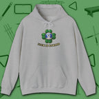 Luck Is Earned Hoodie, in Sport Grey color, billiards shirt, front view