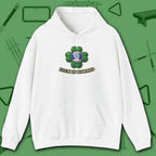 Luck Is Earned Hoodie, in White color, billiards shirt, front view