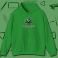 Luck Is Earned Hoodie, in Irish Green color, billiards shirt, front view