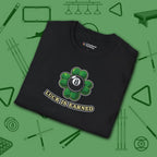 Luck Is Earned T-Shirt, in Black color, billiards shirt, folded view