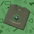 Luck Is Earned T-Shirt, in Military Green color, billiards shirt, folded view