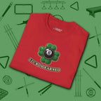 Luck Is Earned T-Shirt, in Red color, billiards shirt, folded view