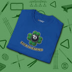 Luck Is Earned T-Shirt, in Royal color, billiards shirt, folded view