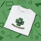 Luck Is Earned T-Shirt, in White color, billiards shirt, folded view
