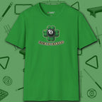 Luck Is Earned T-Shirt, in Irish Green color, billiards shirt, front view
