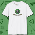 Luck Is Earned T-Shirt, in White color, billiards shirt, front view