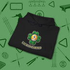 Luck Is Earned Hoodie, in Black color, billiards shirt, folded view