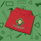 Luck Is Earned Hoodie, in Red color, billiards shirt, folded view