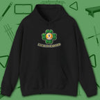 Luck Is Earned Hoodie, in Black color, billiards shirt, front view