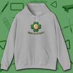 Luck Is Earned Hoodie, in Sport Grey color, billiards shirt, front view