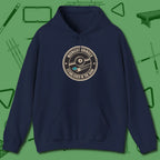 Midnight Grinder Badge Hoodie, front view, in Navy make every shot — and outfit — count