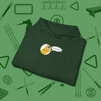 Missed Me Cartoon Nine Ball Hoodie, folded view, in Forest Green cool under pressure, hot on the eyes