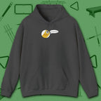 Missed Me Cartoon Nine Ball Hoodie, in Dark Heather color, billiards hoodie, front view