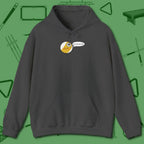 Missed Me Cartoon Nine Ball Hoodie, front view, in Forest Green cue sports swagger done right