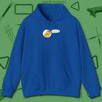Missed Me Cartoon Nine Ball Hoodie, front view, in Royal classic cue style, no gimmicks