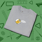 Missed Me Cartoon Nine Ball T-Shirt, folded view, in Sport Grey a clean fit for the dirtiest safeties