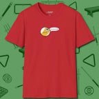 Missed Me Cartoon Nine Ball T-Shirt, front view, in Red because you don’t just play — you represent