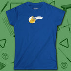 Missed Me Cartoon Nine Ball Women's Cut Tee, in Black color, billiards shirt, front view