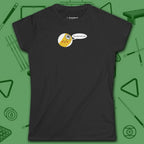 Missed Me Cartoon Nine Ball Women's Cut Tee, in Light Blue color, billiards shirt, front view