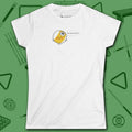 Missed Me Cartoon Nine Ball Women's Cut Tee, in Sport Grey color, billiards shirt, front view