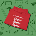 My Favorite Sport Is Hoodie, folded view, in Red perfect for players with quiet fire