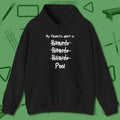 My Favorite Sport Is Hoodie, front view, in Black where style and cue discipline collide