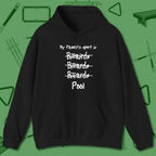 My Favorite Sport Is Hoodie, front view, in Black where style and cue discipline collide