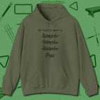 My Favorite Sport Is Hoodie, front view, in Military Green cool under pressure, hot on the eyes