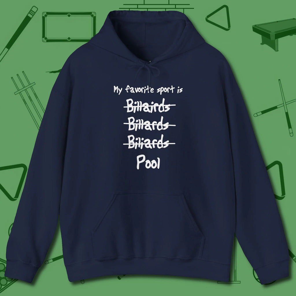 My Favorite Sport Is Hoodie, front view, in Navy fashion with break-and-run energy