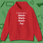 My Favorite Sport Is Hoodie, front view, in Red subtle drip for serious shooters