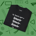 My Favorite Sport Is T-Shirt, folded view, in Black confidence stitched in every seam