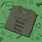My Favorite Sport Is T-Shirt, folded view, in Military Green where cue control meets personal style