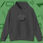 My Retirement Plan Hustlin' Hoodie, front view, in Dark Heather stitched for cue discipline and cool confidence