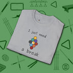 Need a Break 9-Ball T-Shirt, in Sport Grey color, billiards shirt, folded view