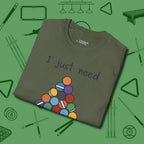 Need A Break Eight Ball T-Shirt, folded view, in Military Green the shirt that plays position