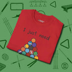 Need A Break Eight Ball T-Shirt, folded view, in Red like your stroke — smooth and deliberate