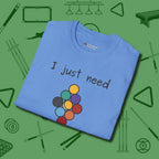 Need A Break Nine Ball T-Shirt, folded view, in Carolina Blue cool under pressure, hot on the eyes