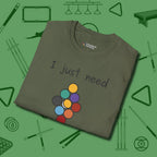 Need A Break Nine Ball T-Shirt, folded view, in Military Green precise, confident, always in control
