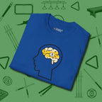 Nine Ball Brain T-Shirt, folded view, in Royal look good while calling your pocket