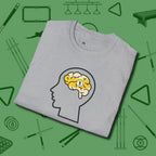 Nine Ball Brain T-Shirt, folded view, in Sport Grey poolroom style with tournament attitude