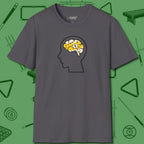 Nine Ball Brain T-Shirt, front view, in Charcoal put your best game on display