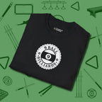 Nine Ball Emblem T-Shirt, folded view, in Black ideal for clean hits and clean fits