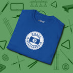 Nine Ball Emblem T-Shirt, folded view, in Royal the official uniform of the after-hours crew