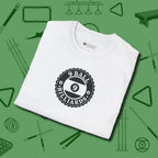 Nine Ball Emblem T-Shirt, folded view, in White what the real shooters wear