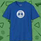 Nine Ball Emblem T-Shirt, front view, in Royal for players who live the game