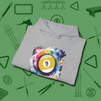 Nine Ball Galaxy Hoodie, folded view, in Sport Grey an extension of your pool persona