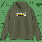 Nine Ball Letters Hoodie, front view, in Military Green make every shot — and outfit — count
